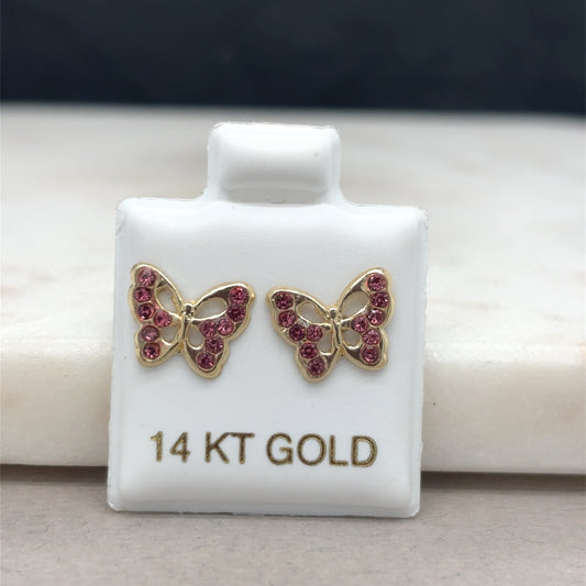 14k butterfly earrings