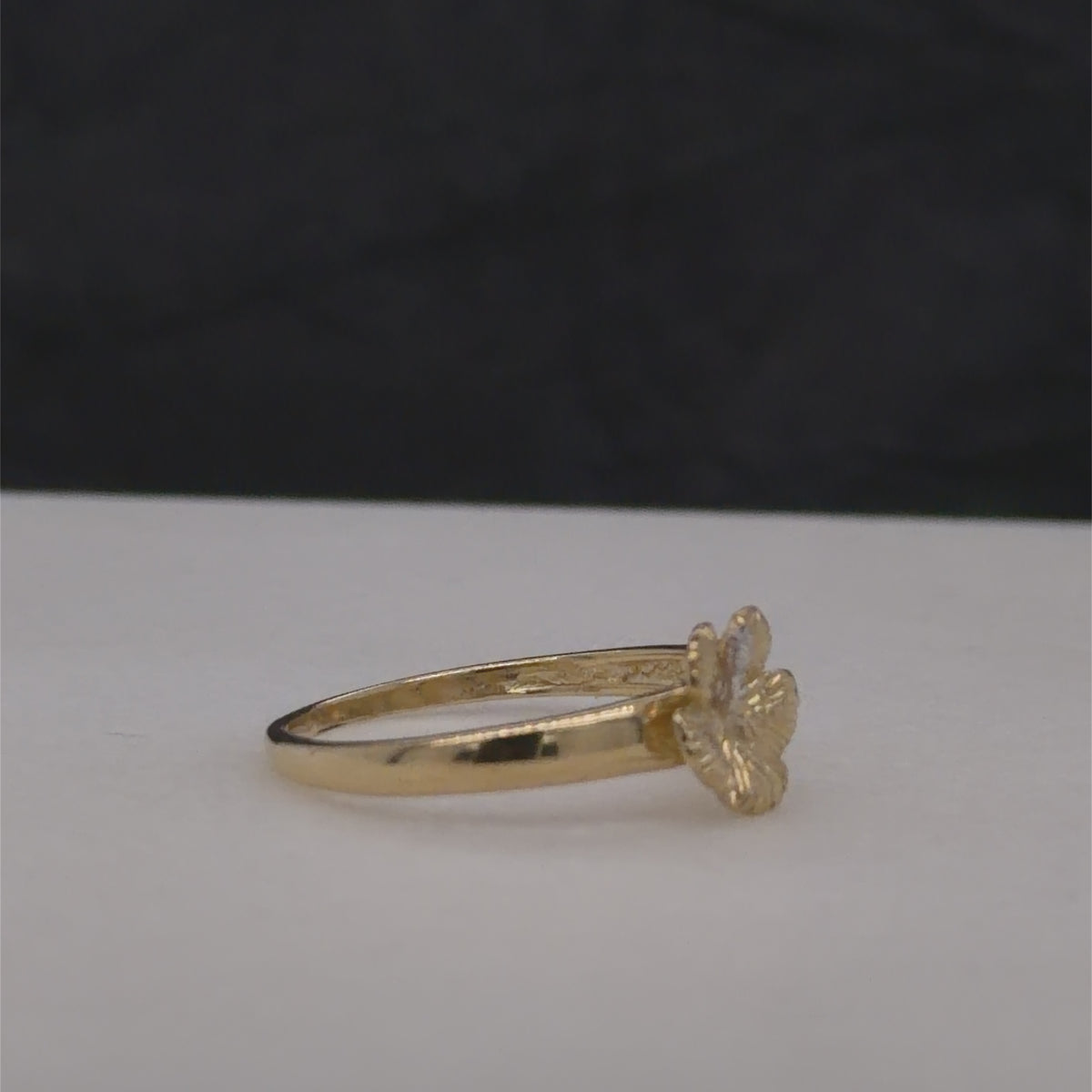 10k anillo de flor