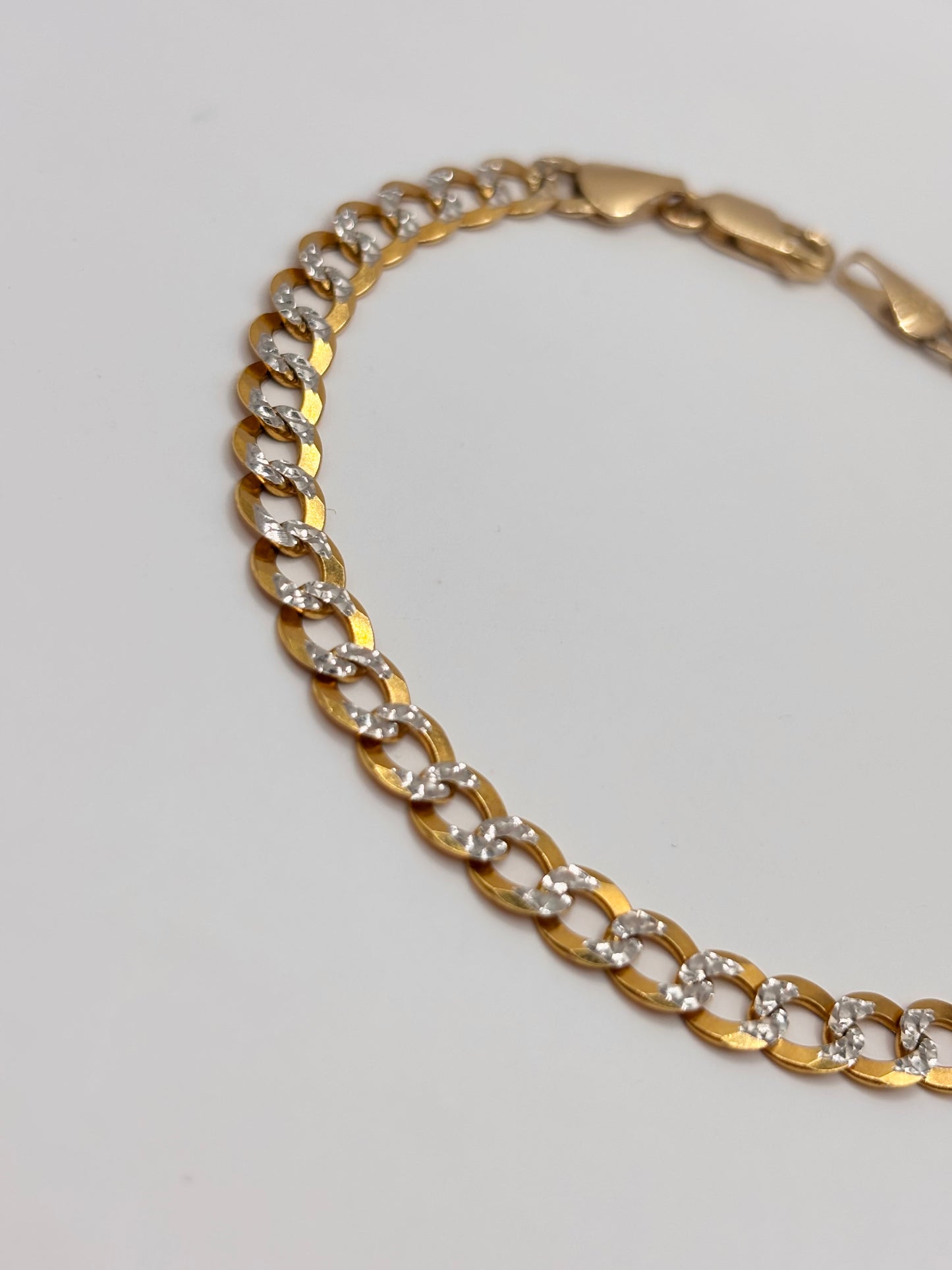 Bracelet Cubana diamond cut 14k