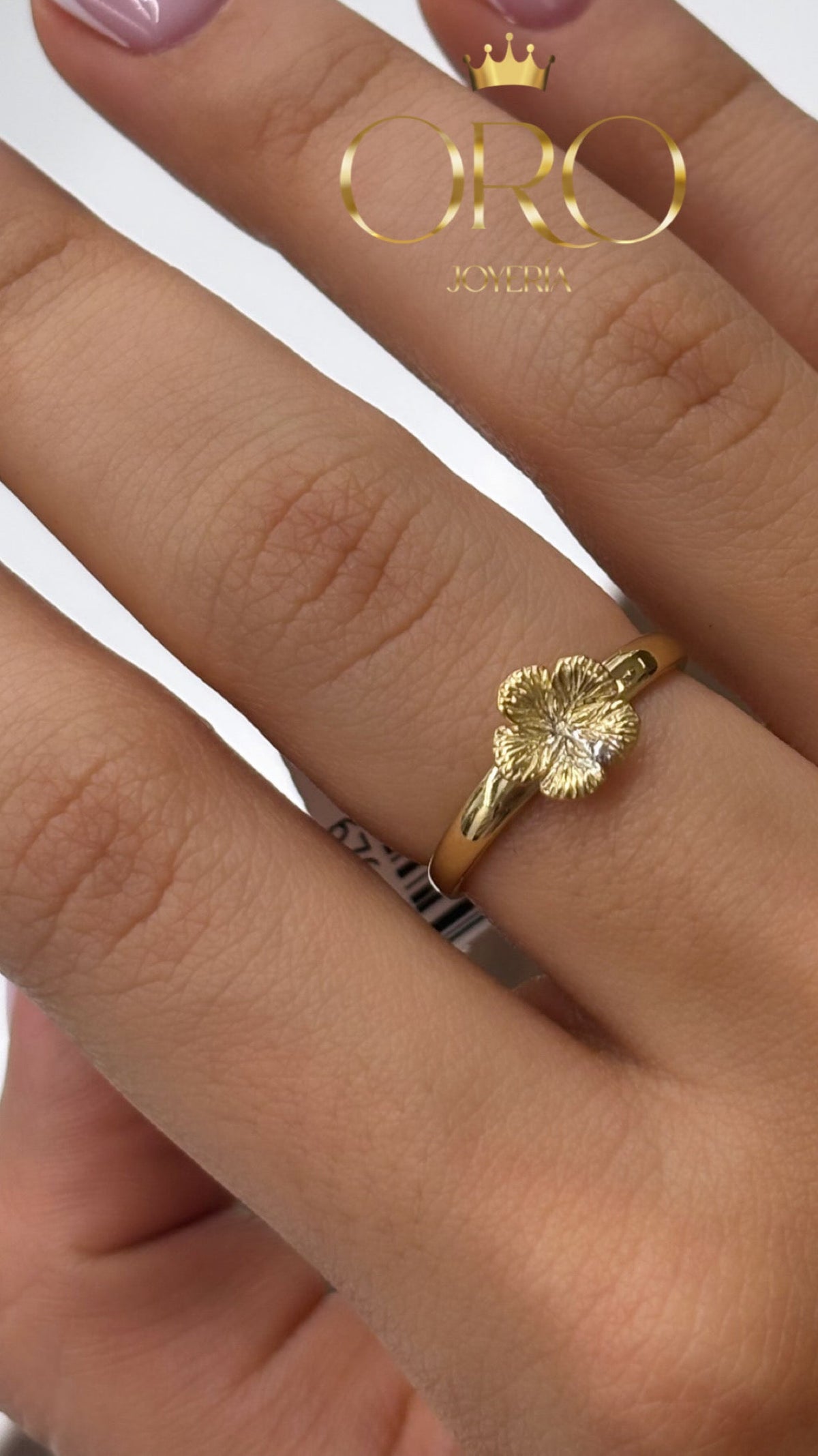 10k anillo de flor