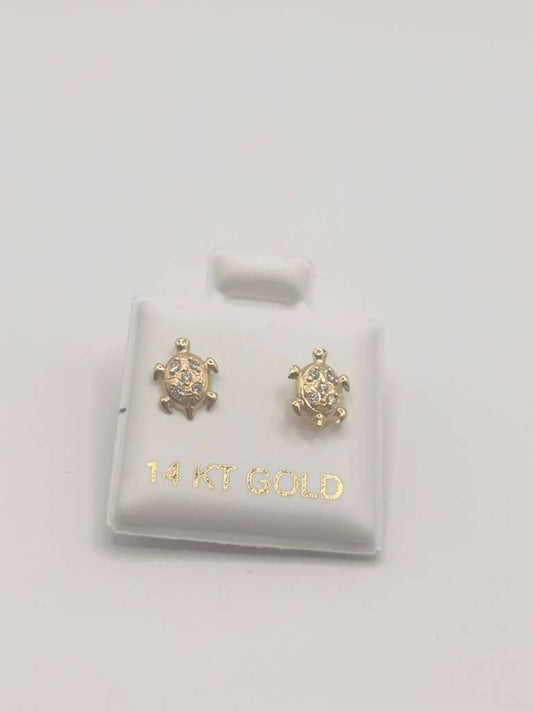 Turtle earrings 14k