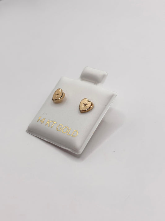 Heart earrings 14k
