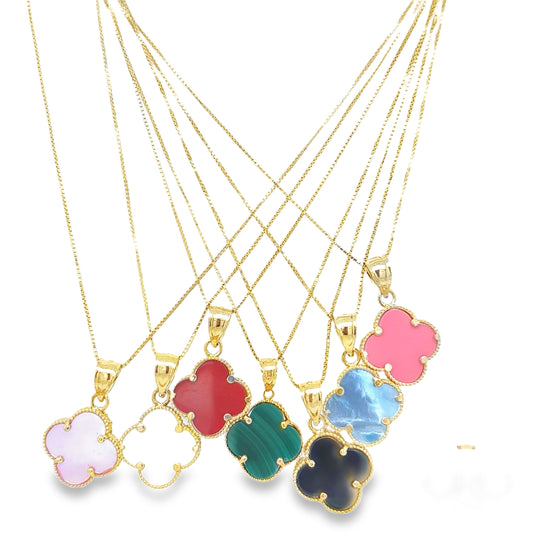 Flower charms with chain 14k 18”