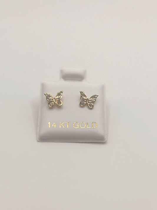 Butterfly earrings 14k