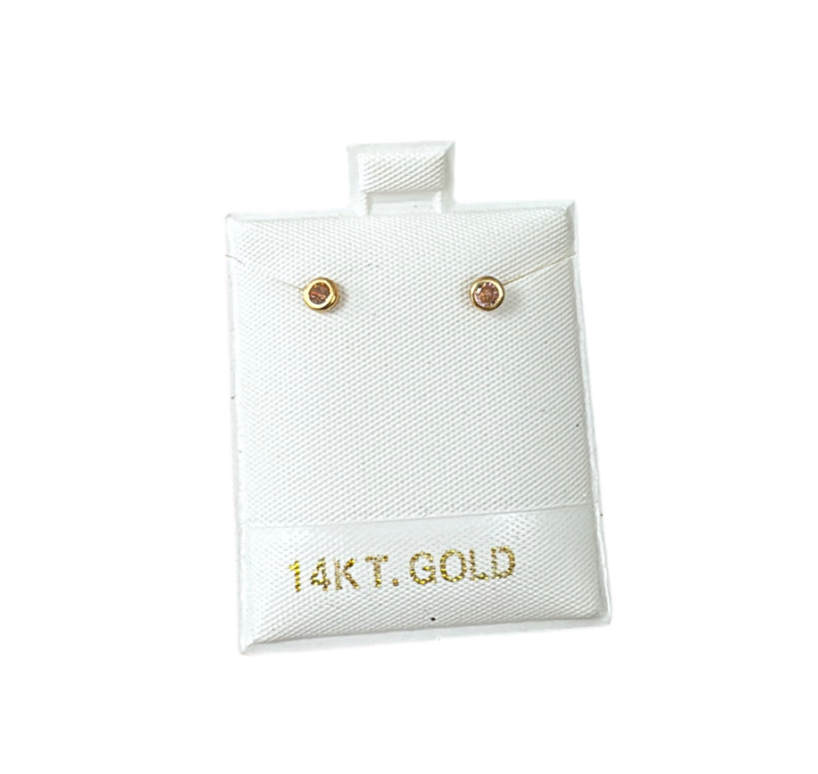 CZ Orange earrings 14k