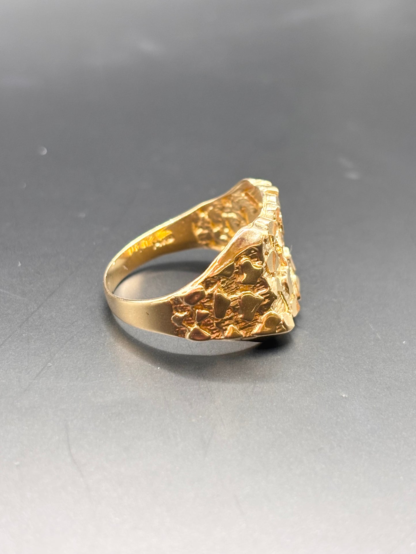 14k square nugget ring sz 10.5