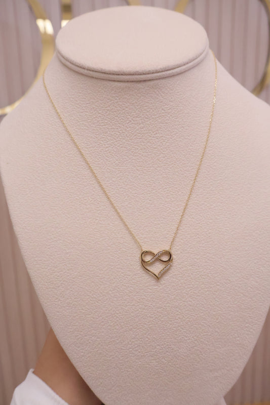 Cadena mujer 14k infinito y corazón