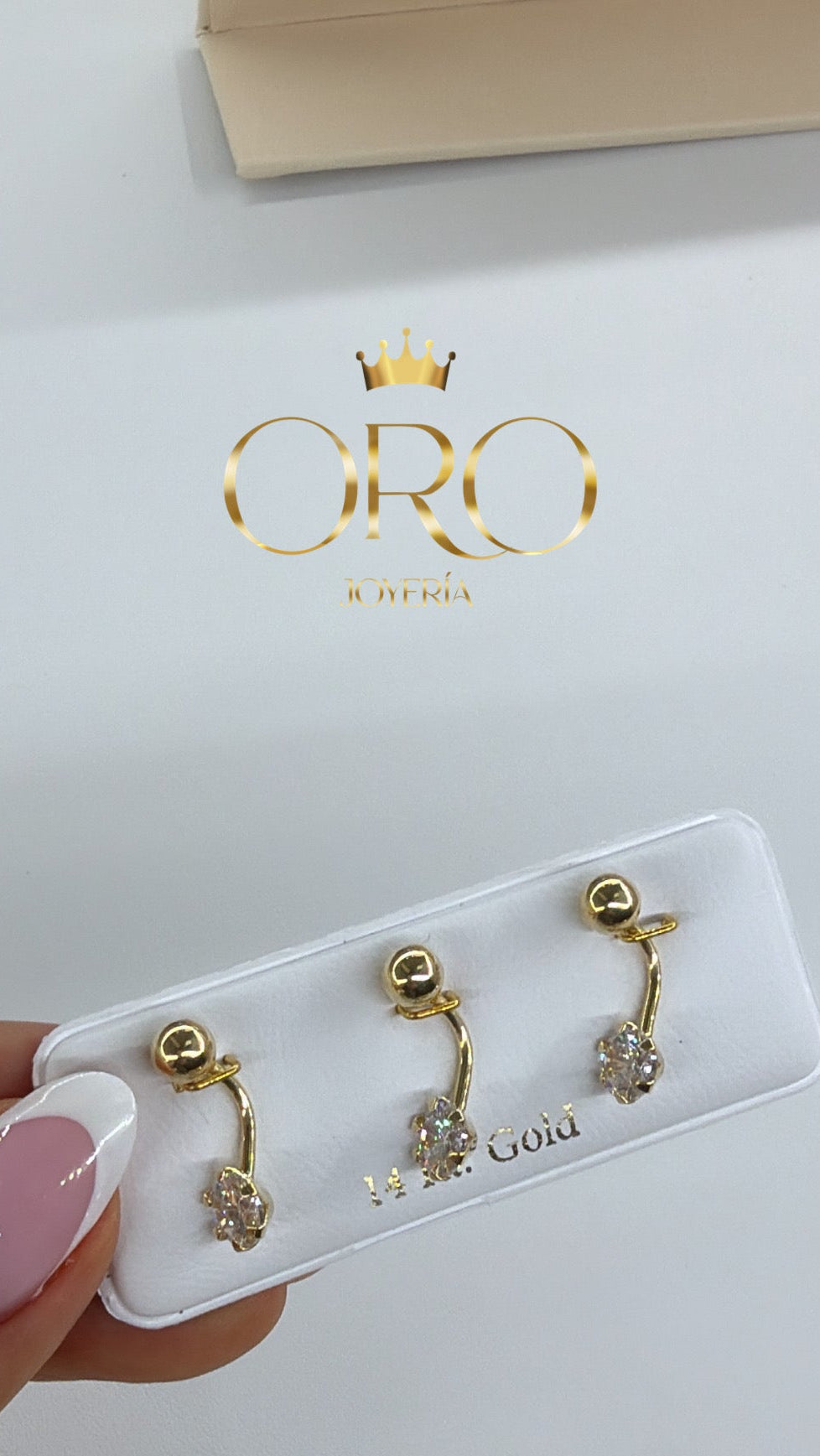 14k zirconia belly piercing