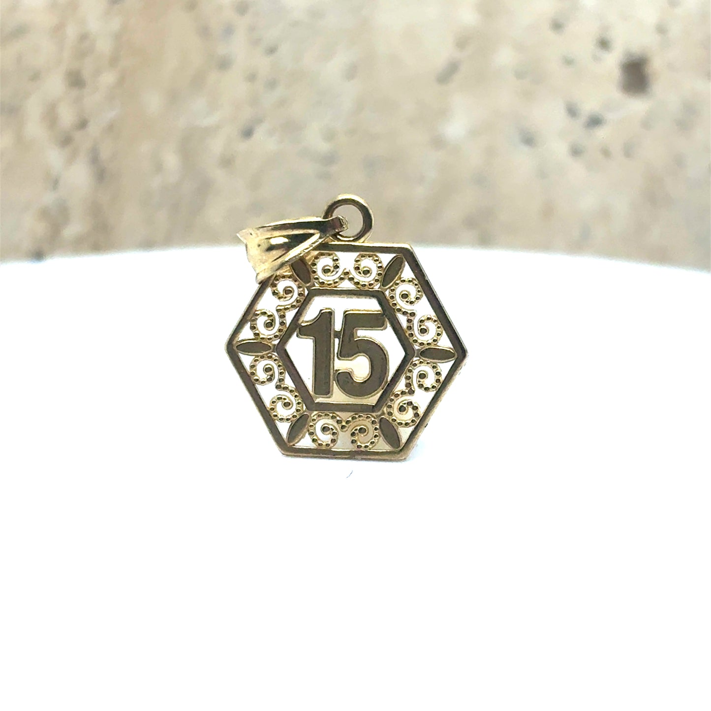 15 años pendant 14k