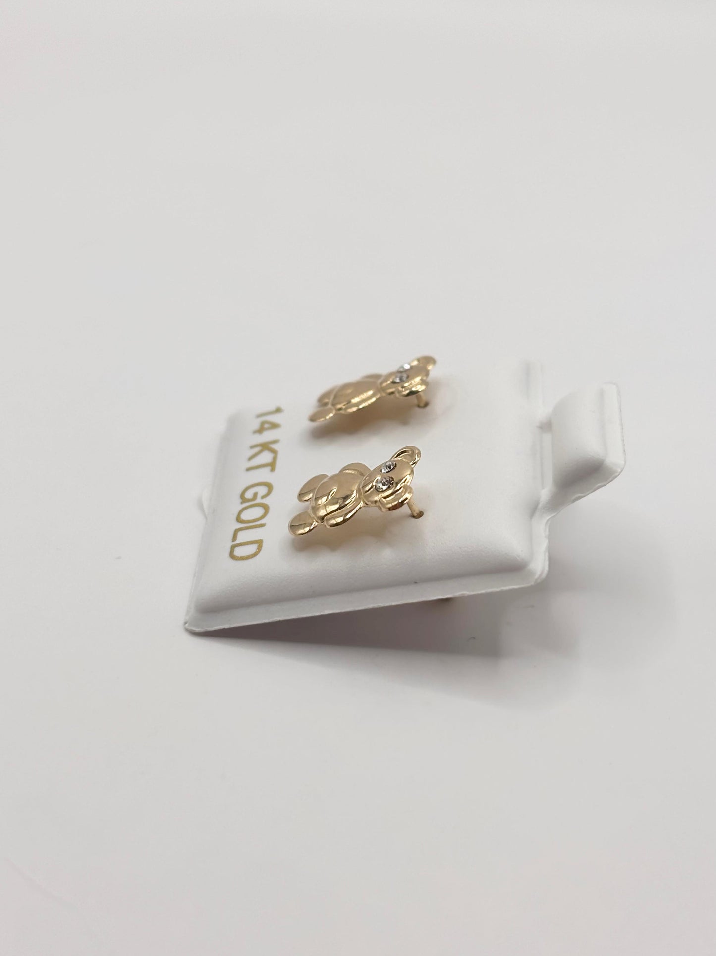 Teddy bear earrings 14k