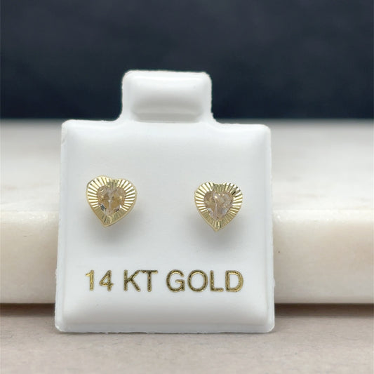 14k heart earrings
