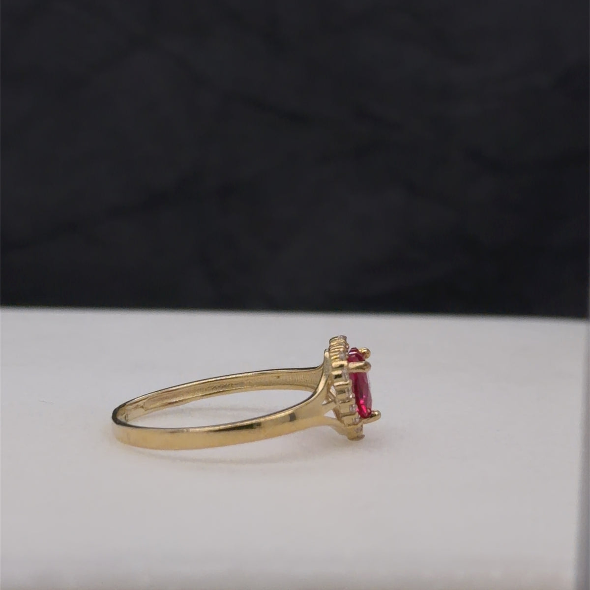 10k anillo corazón cz