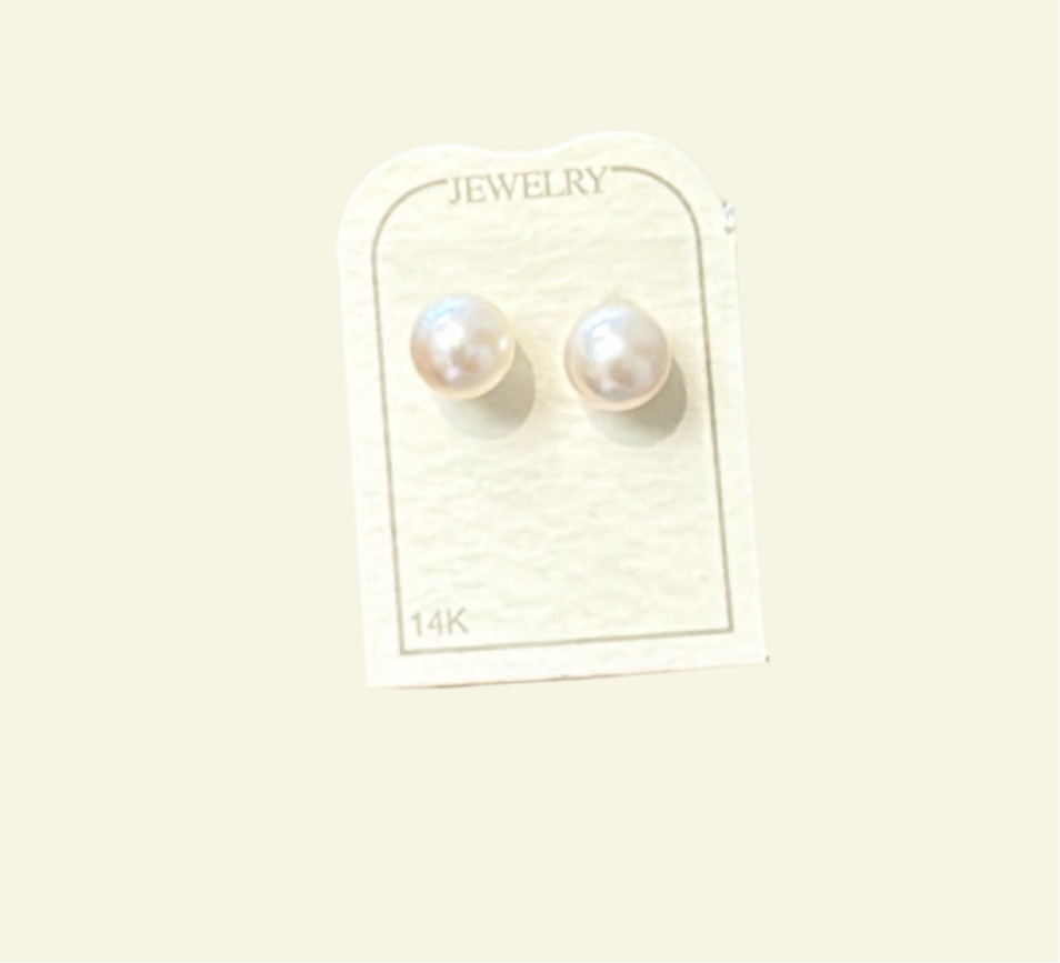 Pearls earrings 14k