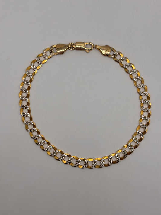 Bracelet Cubana diamond cut 14k