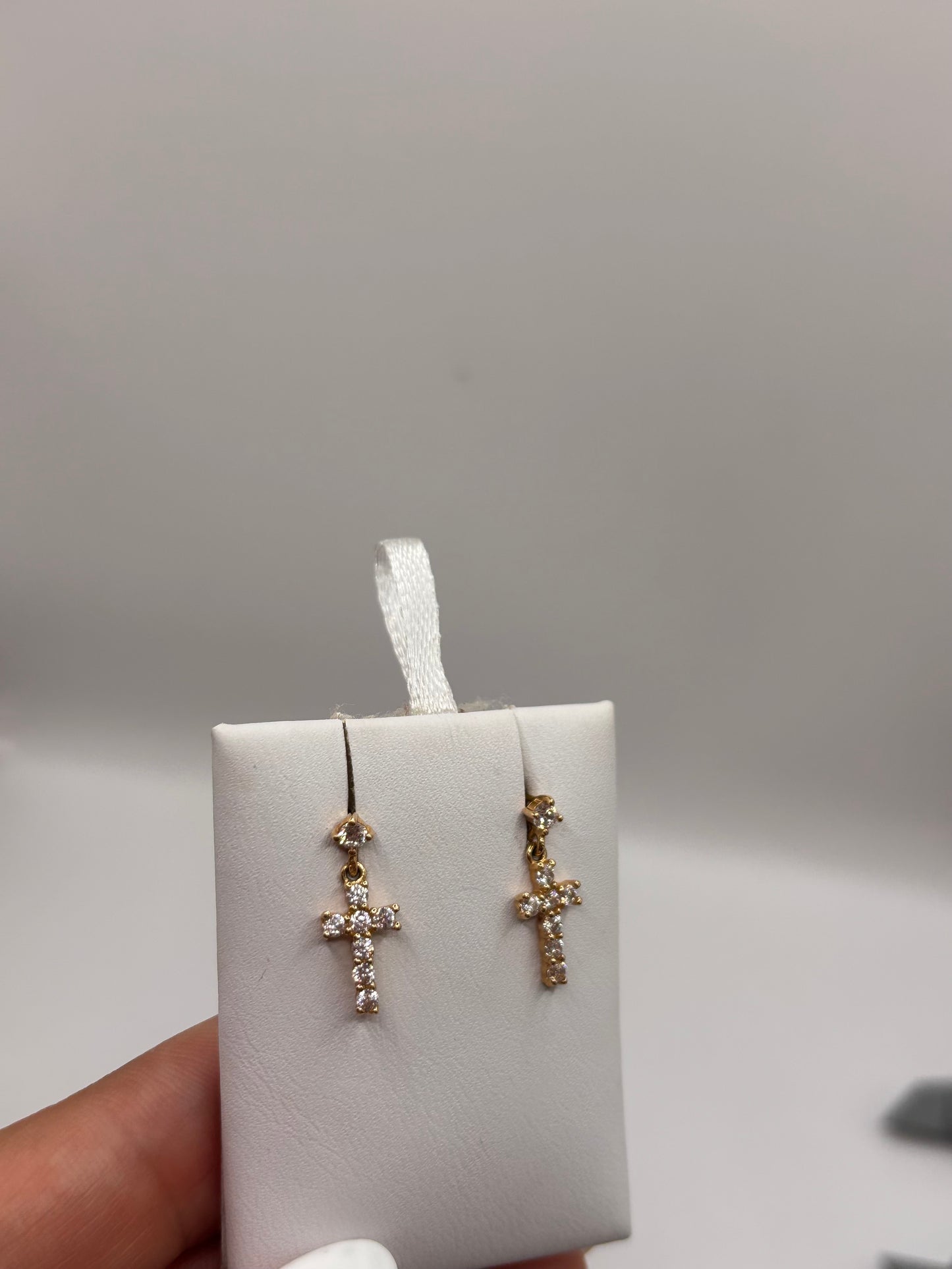 Cross earrings 14k