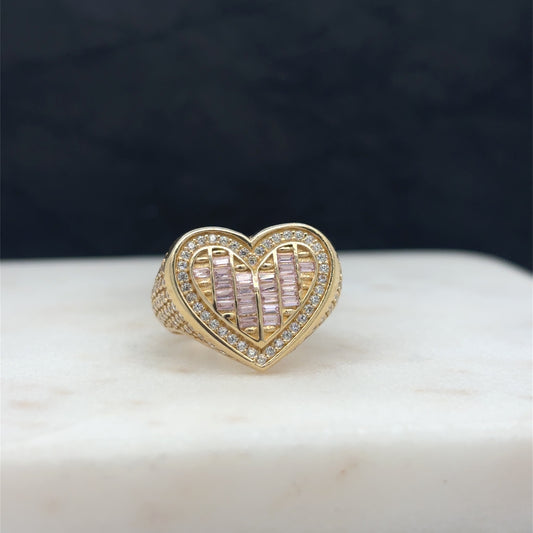 14k heart ring