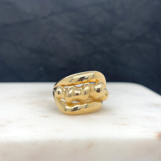 modern 14k gold dome ring
