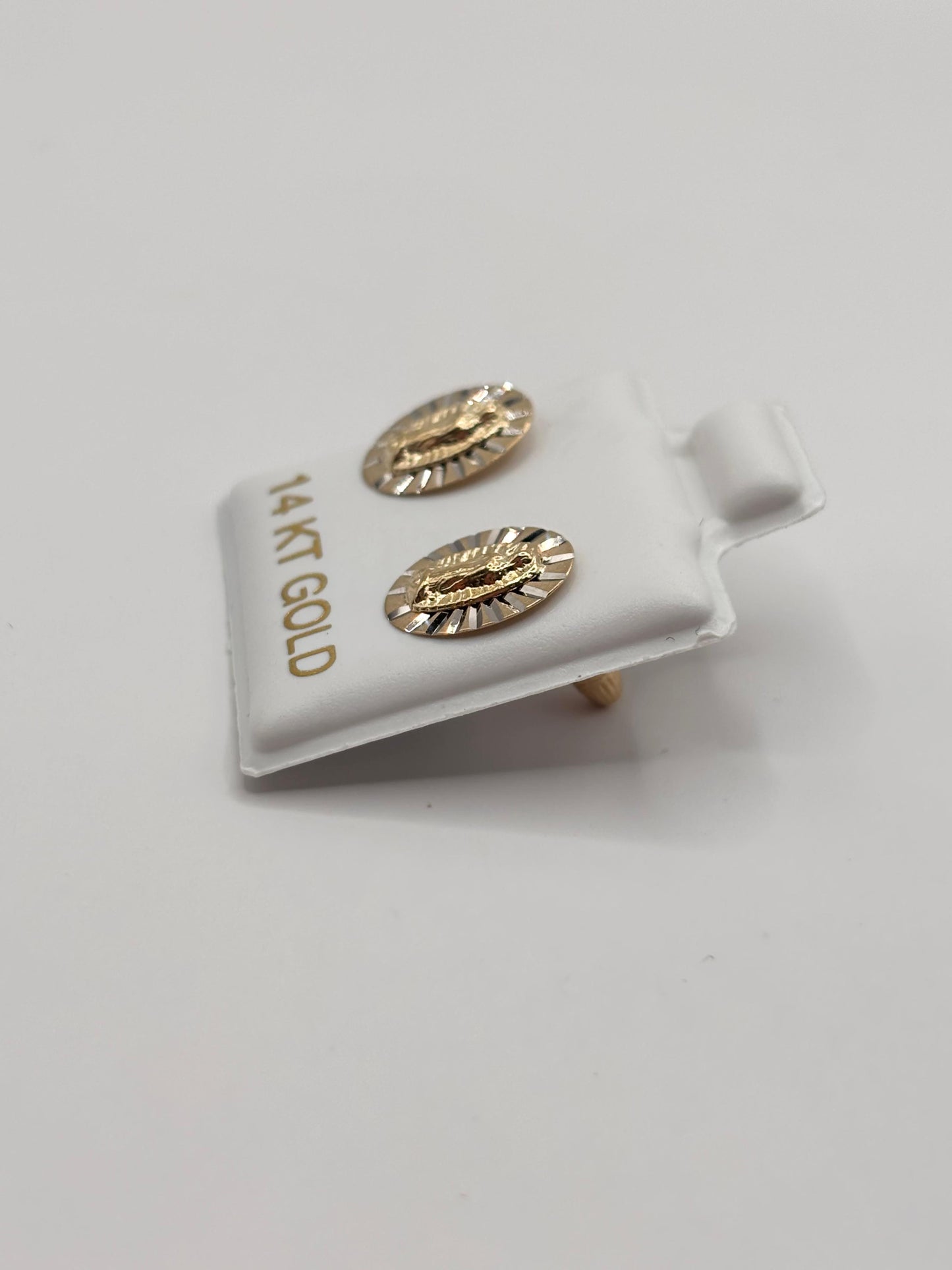 Virgen de Guadalupe earrings 14k