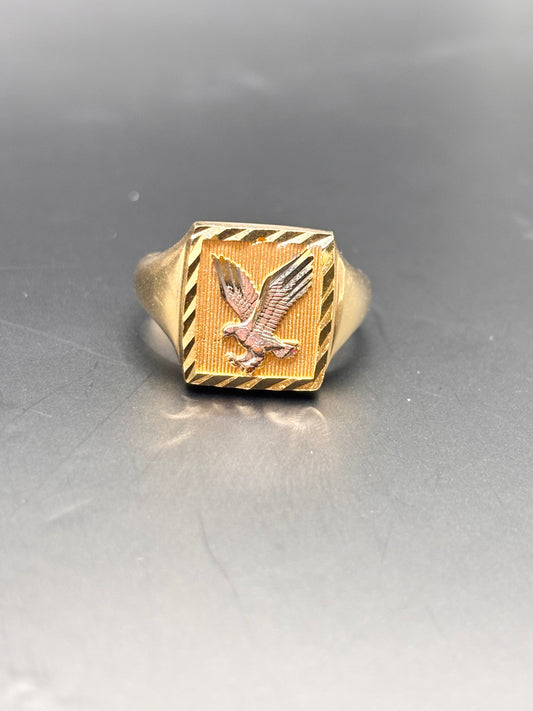 14k solid men ring with eagle sz 10