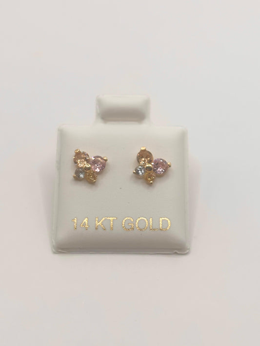 Butterfly earrings 14k