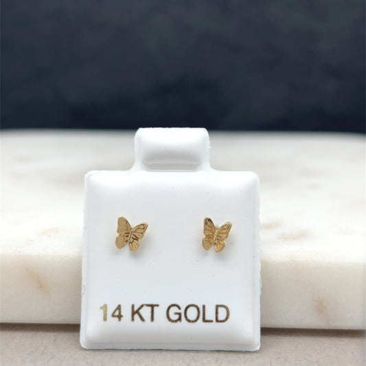 14k 3D butterfly earrings