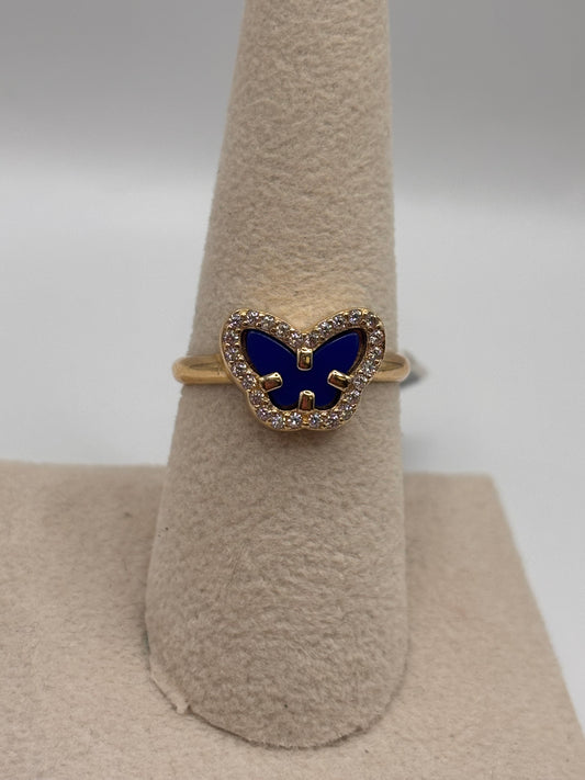 Woman Butterfly Ring 14k