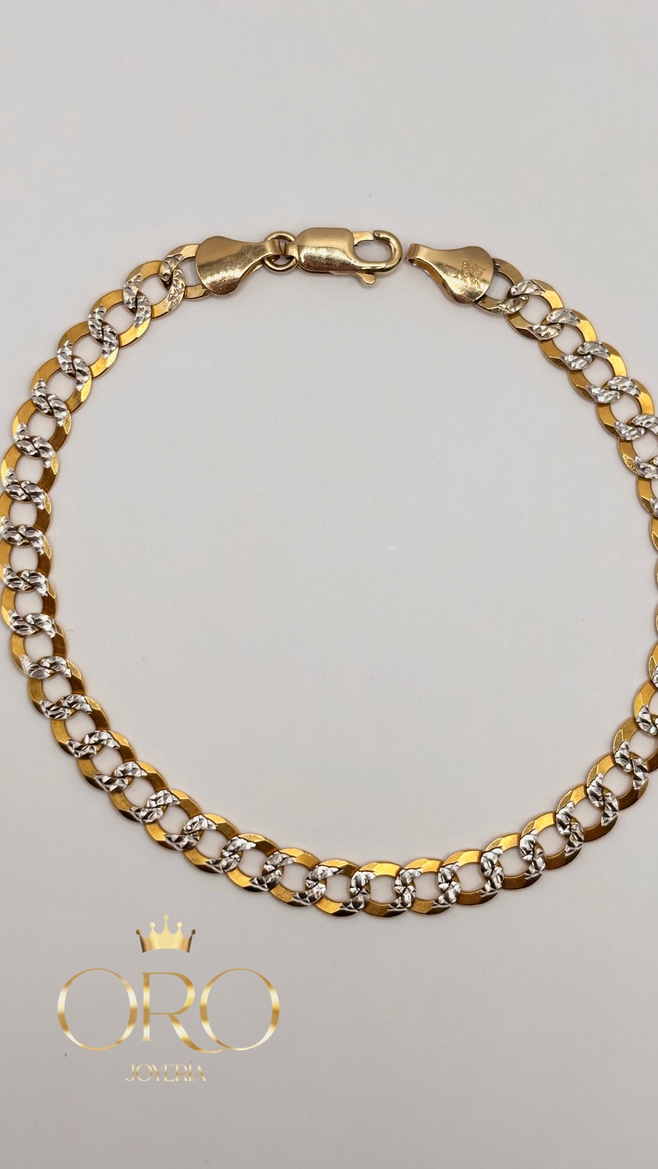 Bracelet Cubana diamond cut 14k