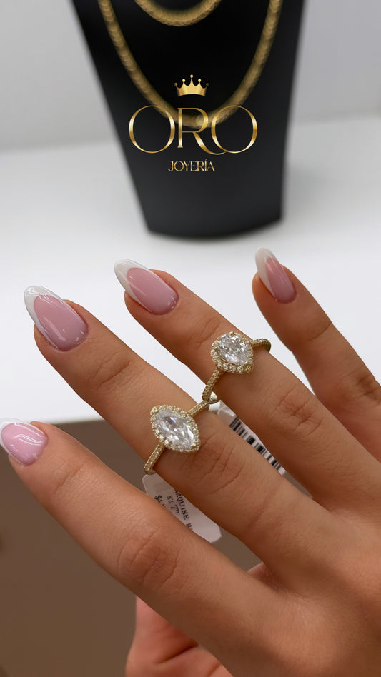 10k gota ring cz