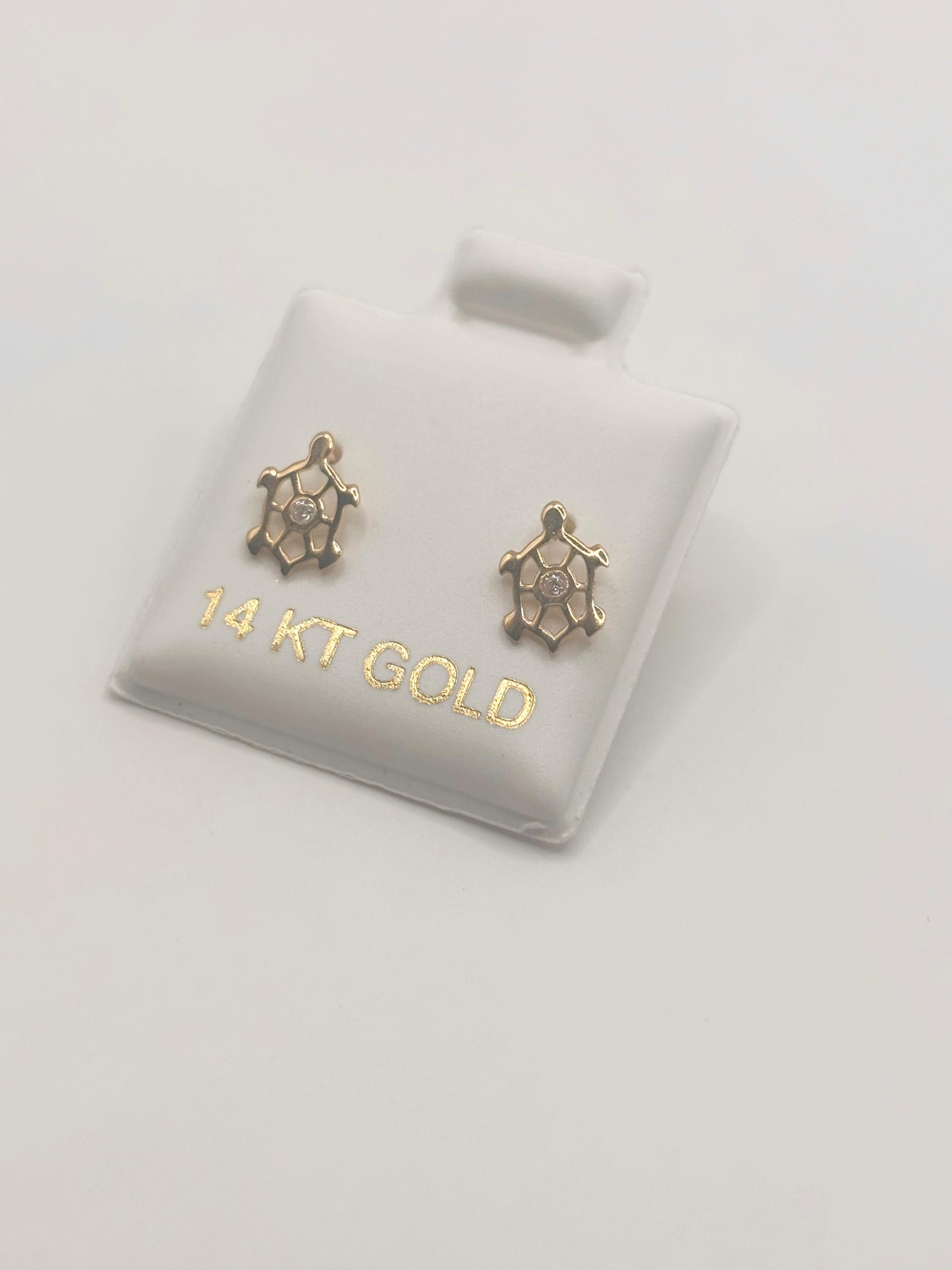 Turtle earrings 14k