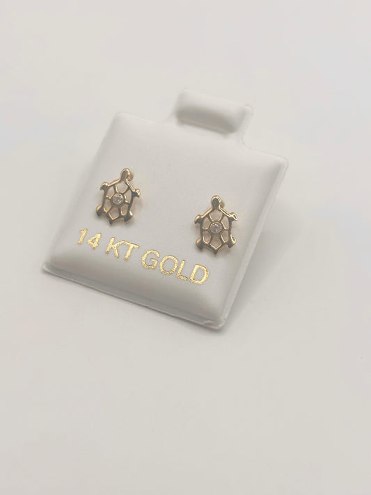 Turtle earrings 14k
