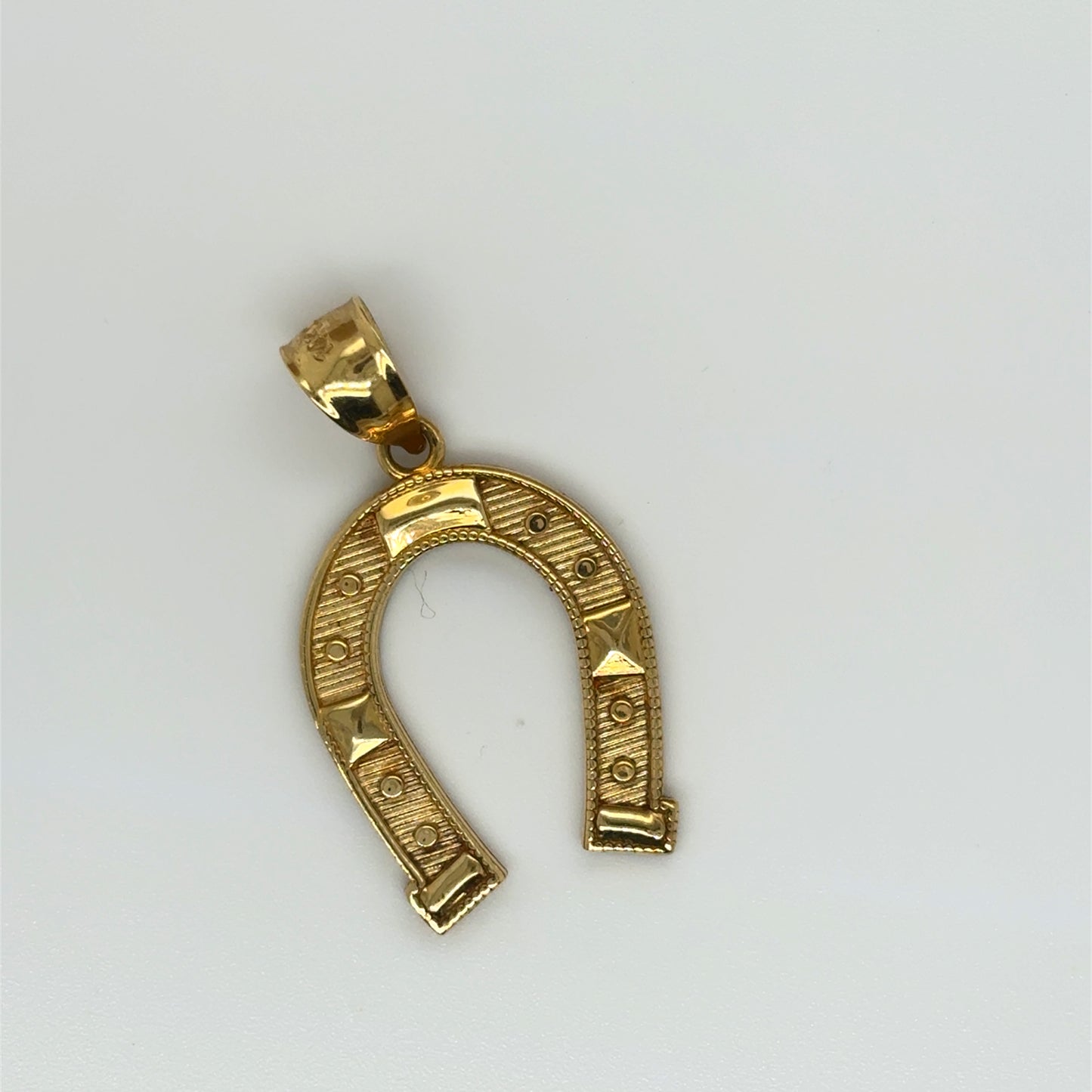14k solid gold horseshoe charm