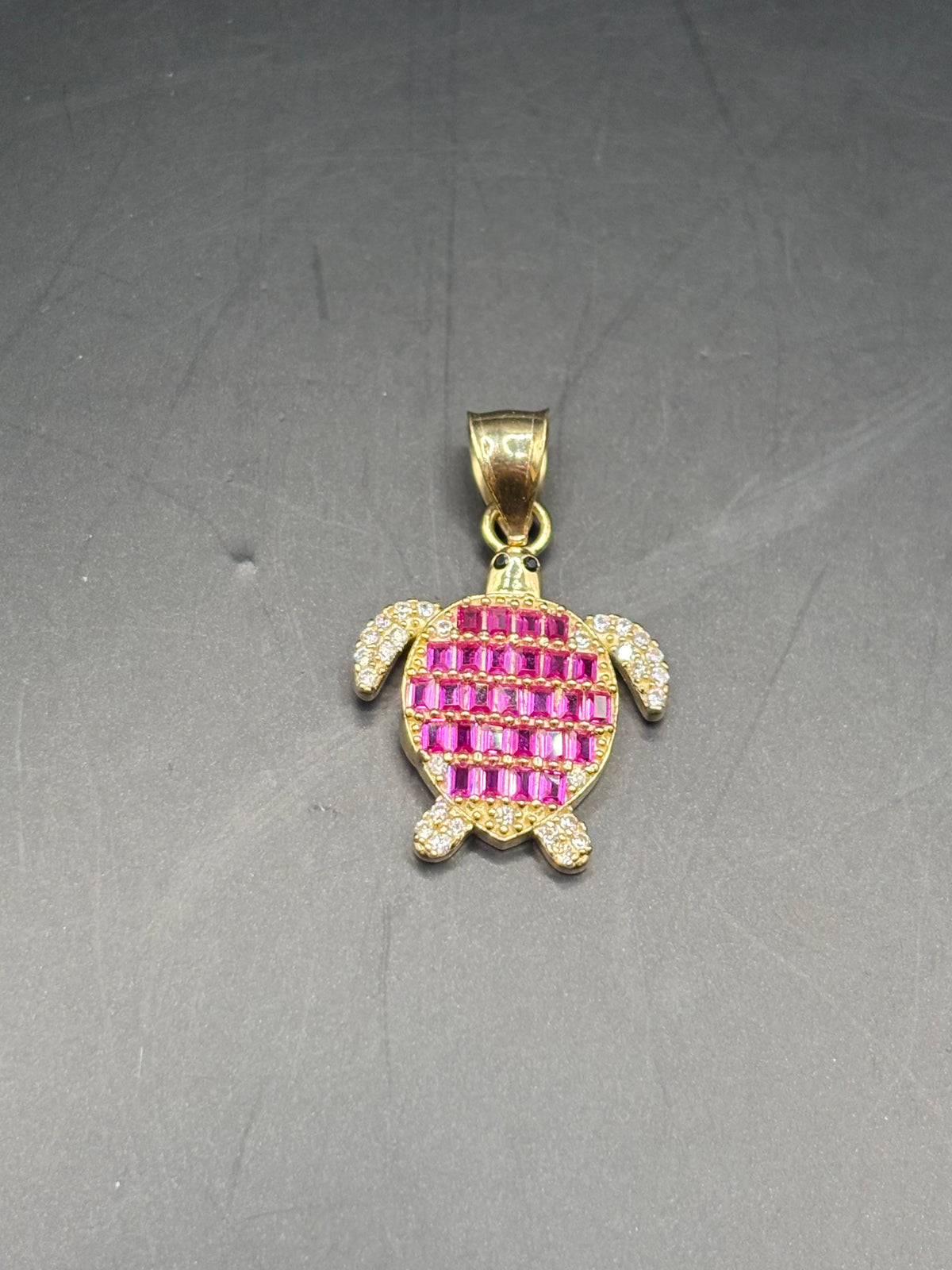 14k turtle cz