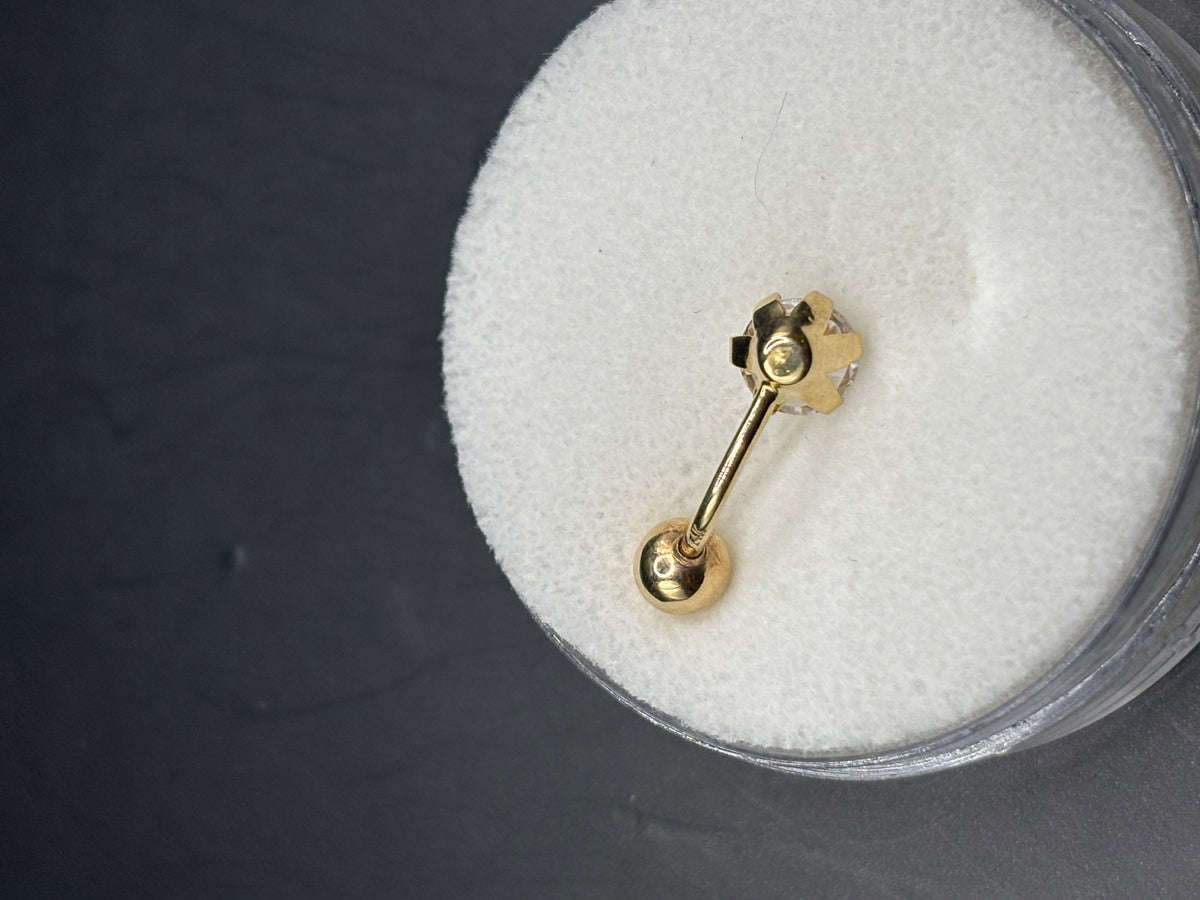 14k zirconia belly piercing