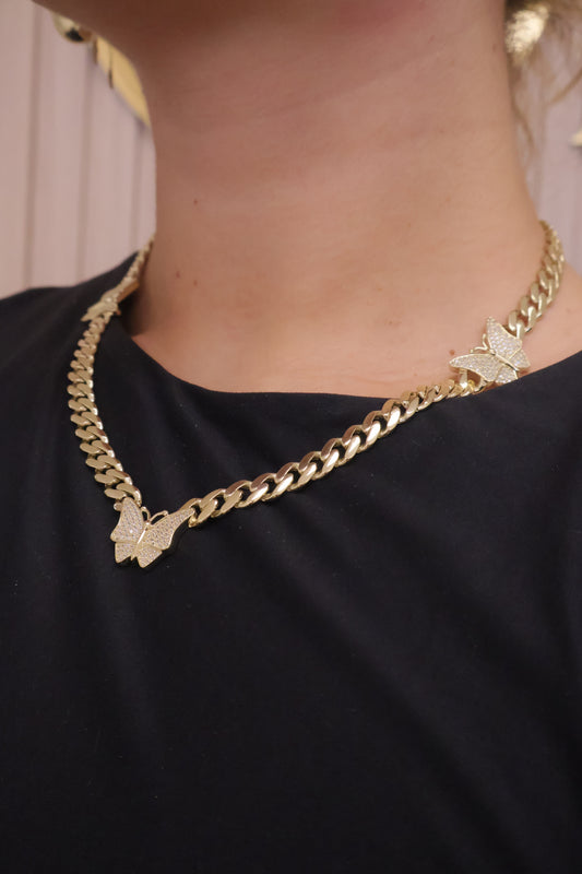 Cadena mujer 14k mariposa
