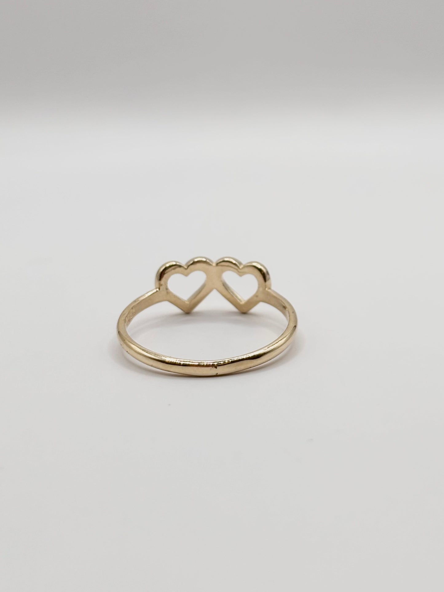 10k double heart ring
