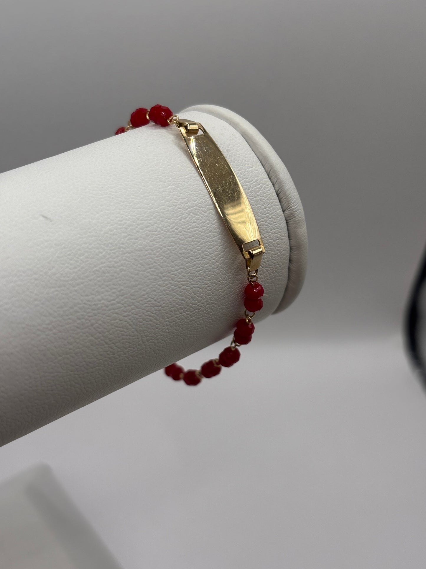 14k red ball ID baby bracelet