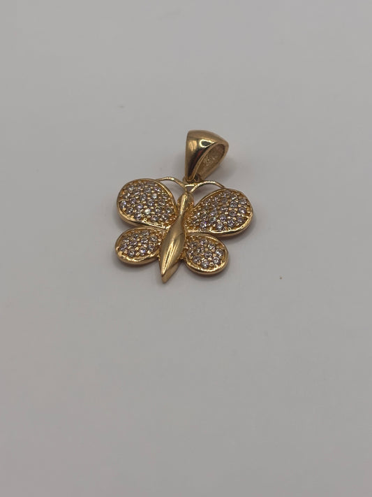 Butterfly pendant 14k