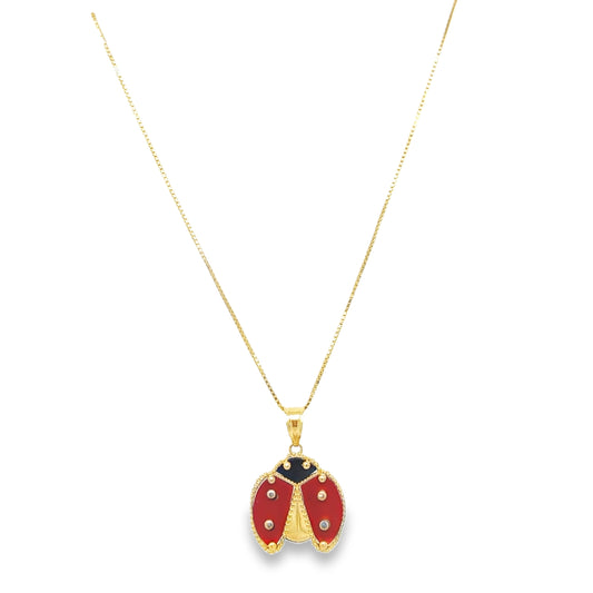 Ladybug pendant 14k