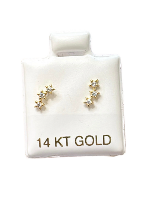 Stars earrings 14k