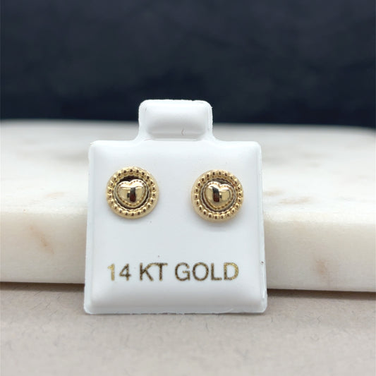 14k heart earrings