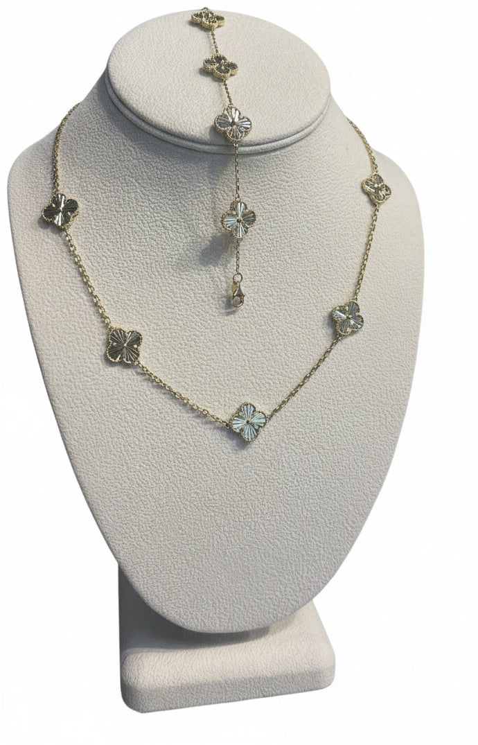 Necklace & bracelet set 13mm 14k