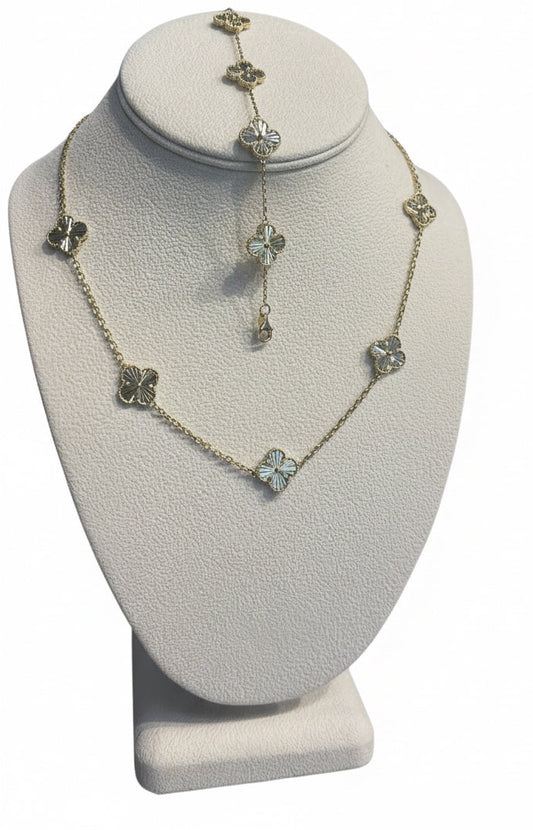 Necklace & bracelet set 13mm 14k