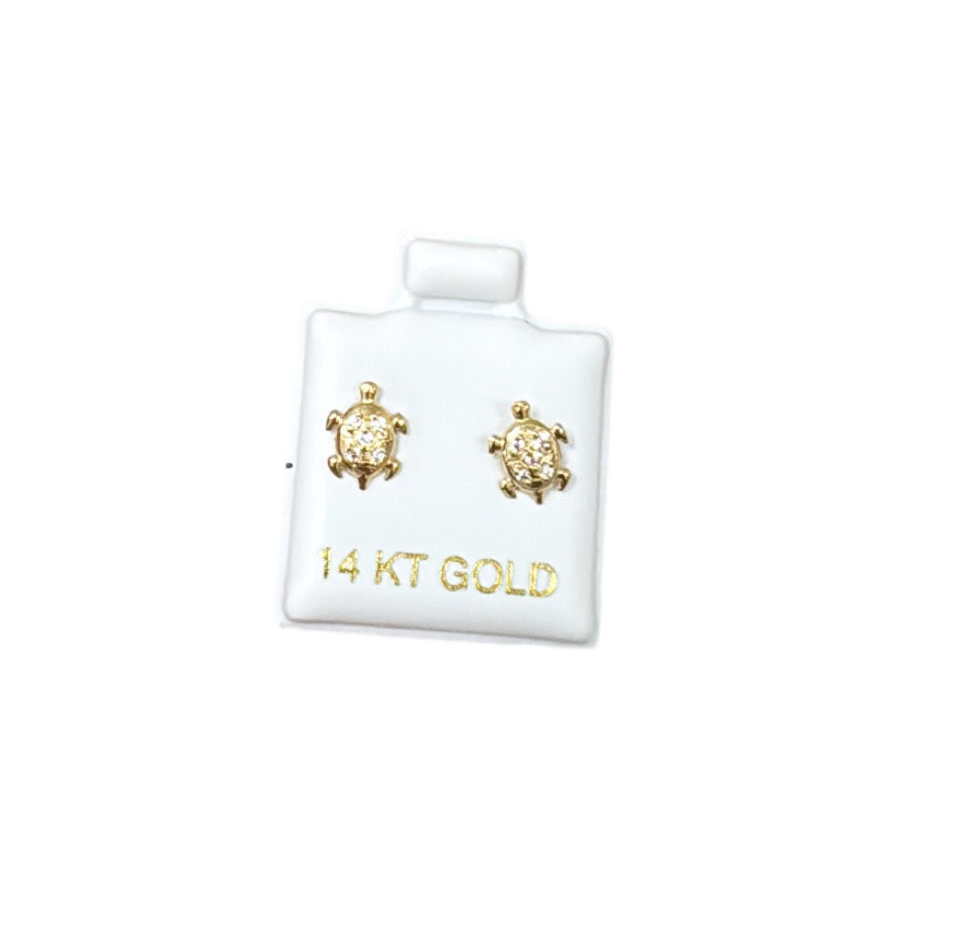 Tortutle earrings 14k