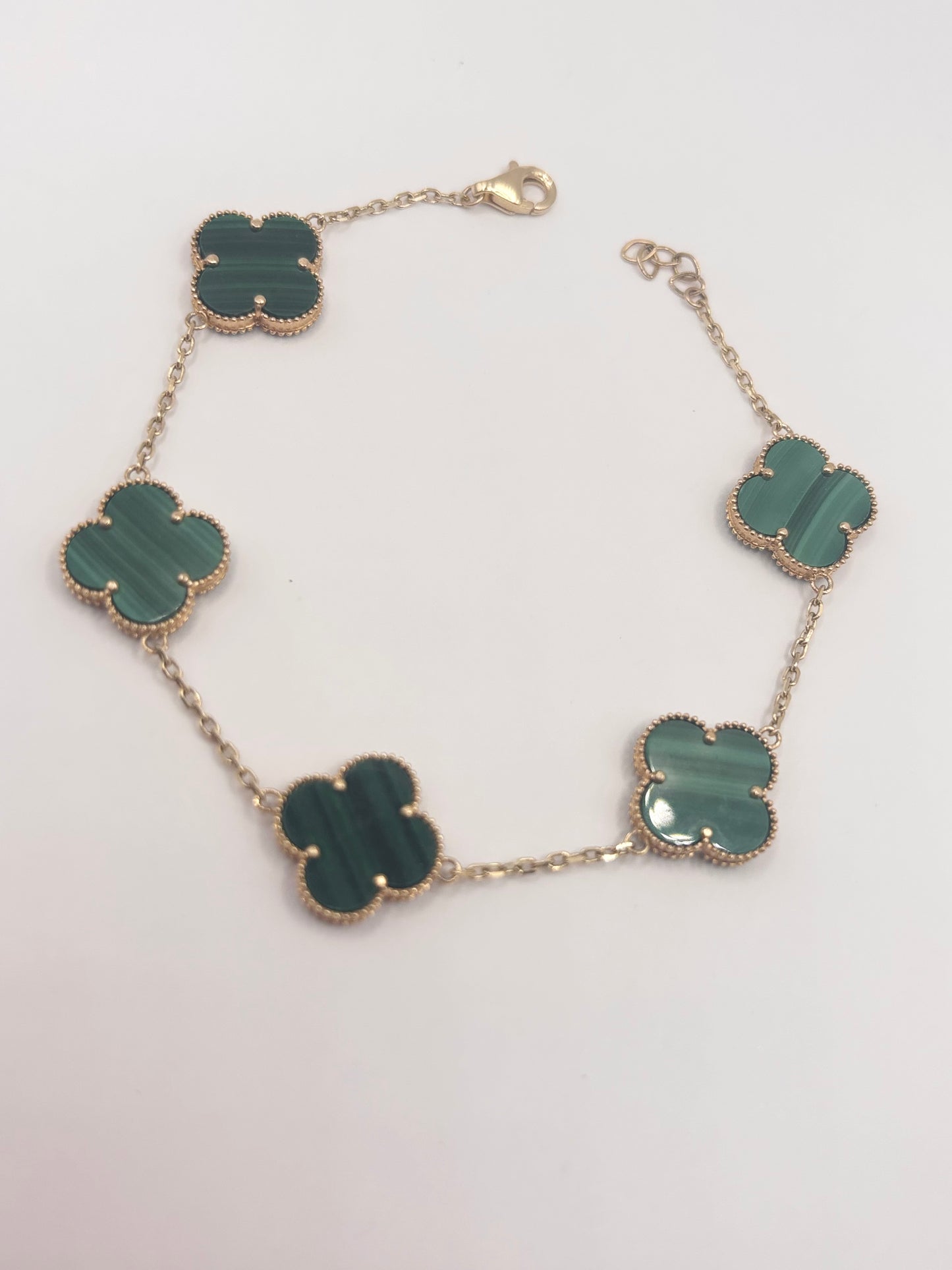 Green clover bracelet 14k