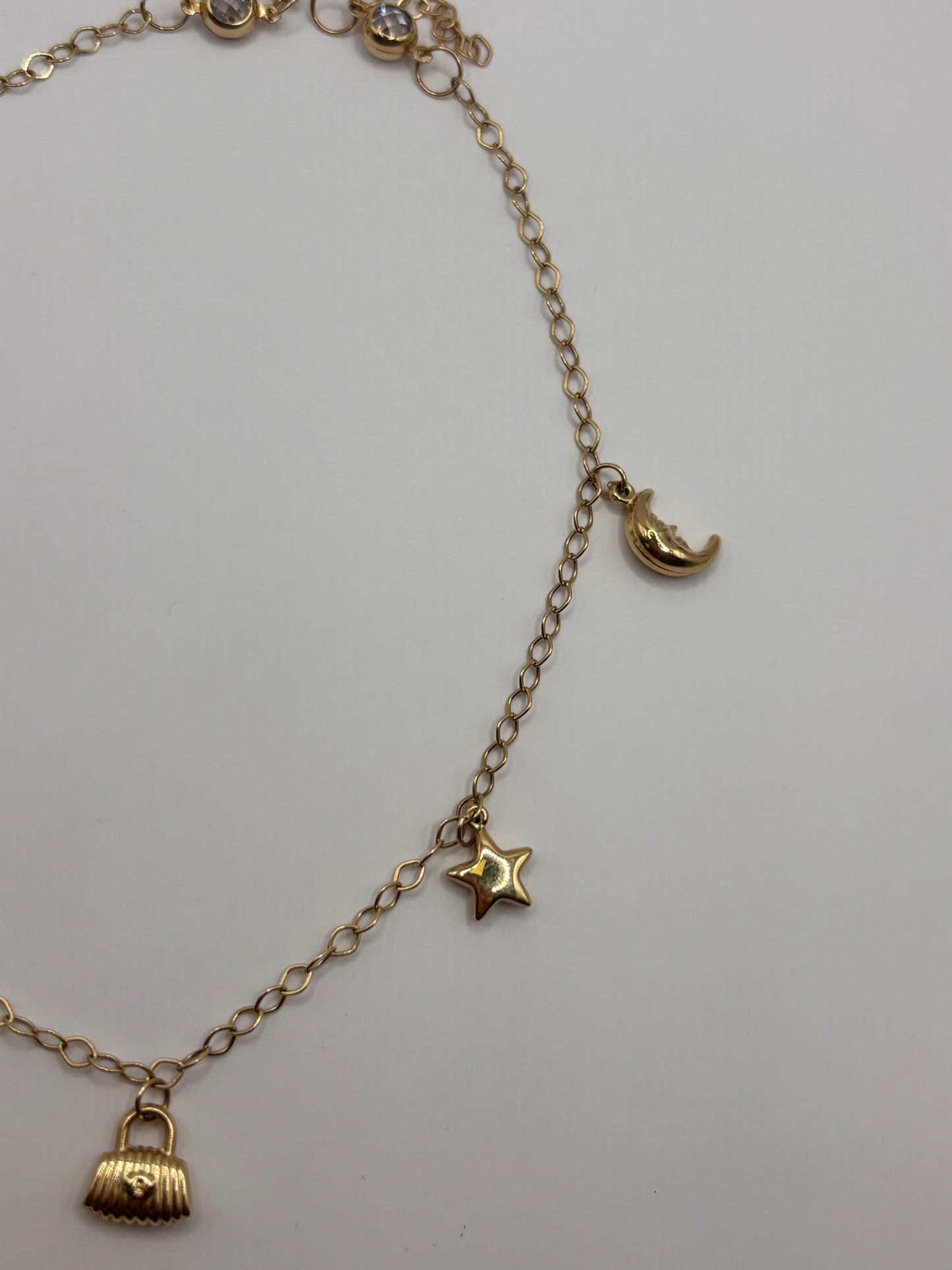 Anklet with charms 14k