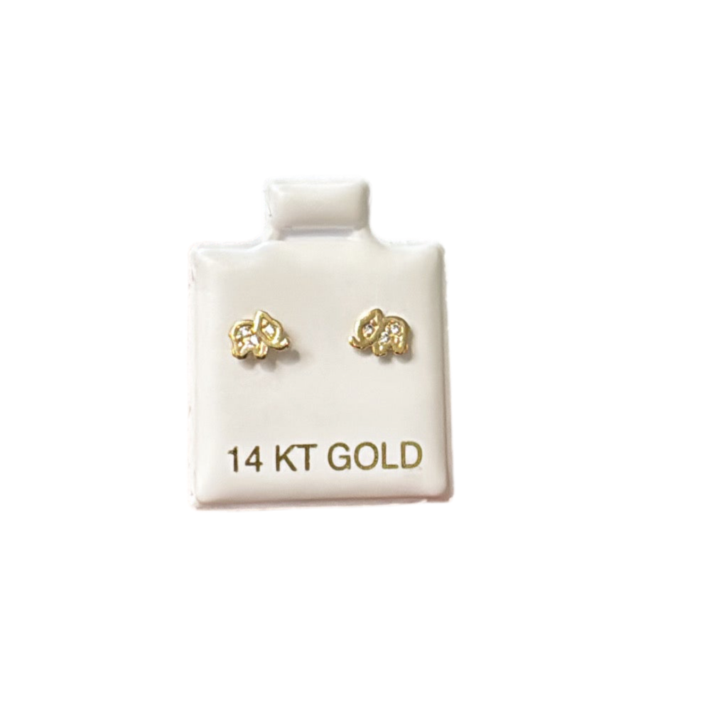 Elephant earrings 14k