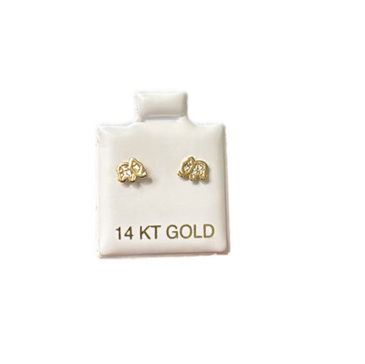 Elephant earrings 14k