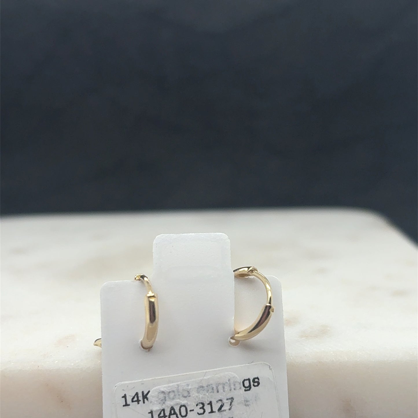 14k heart charm huggie