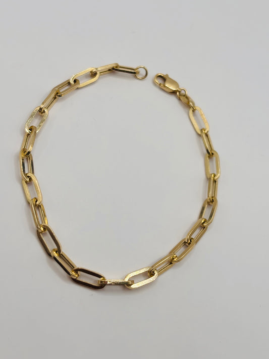 Paper clip bracelet 14k