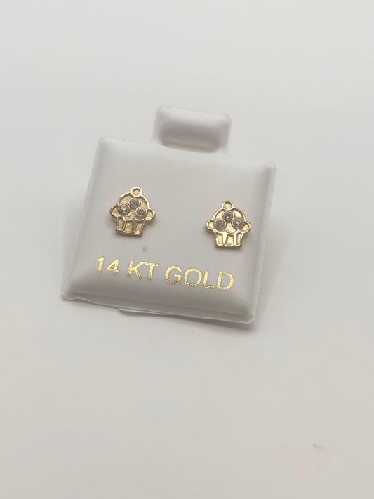 Cup cake earrings 14k